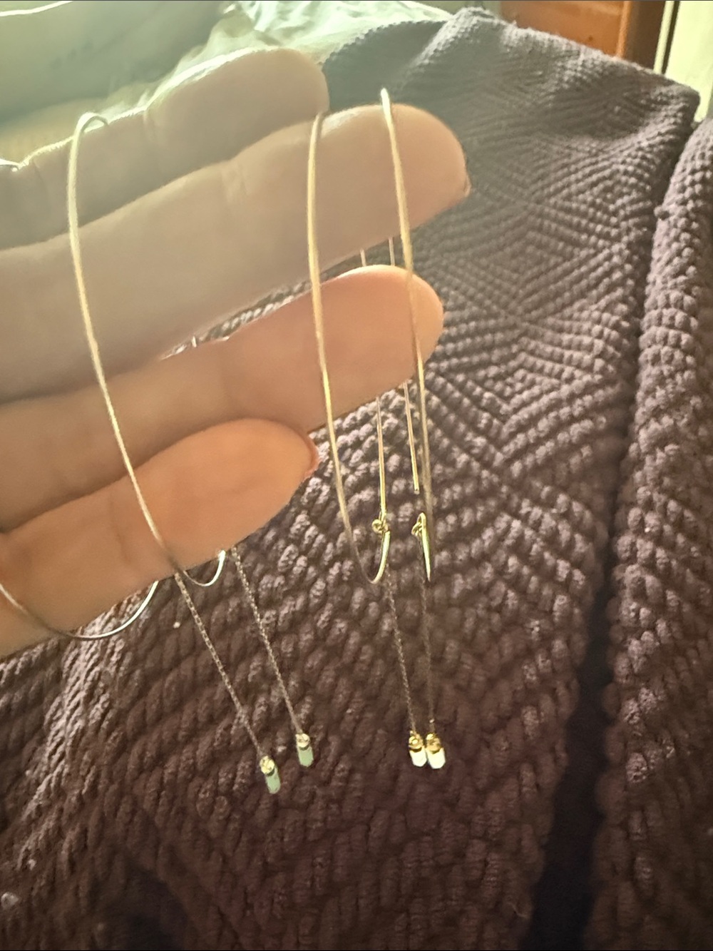 Delicate Gold-Tone & Silver Tone Wire Drop Earrings